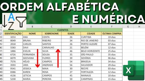 organizar planilha excel ordem alfabética